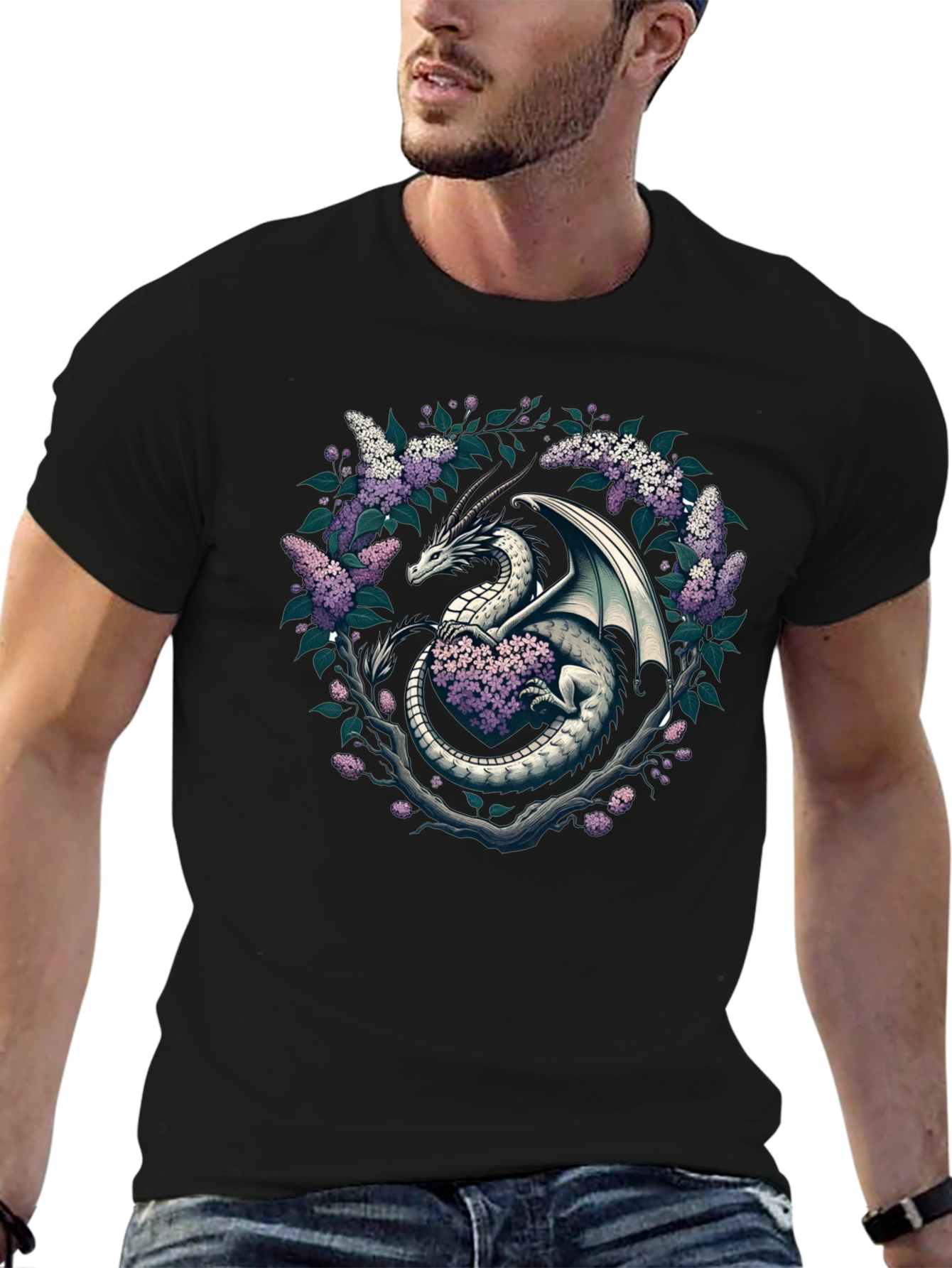 Dragon and Lilac Graphic Tee