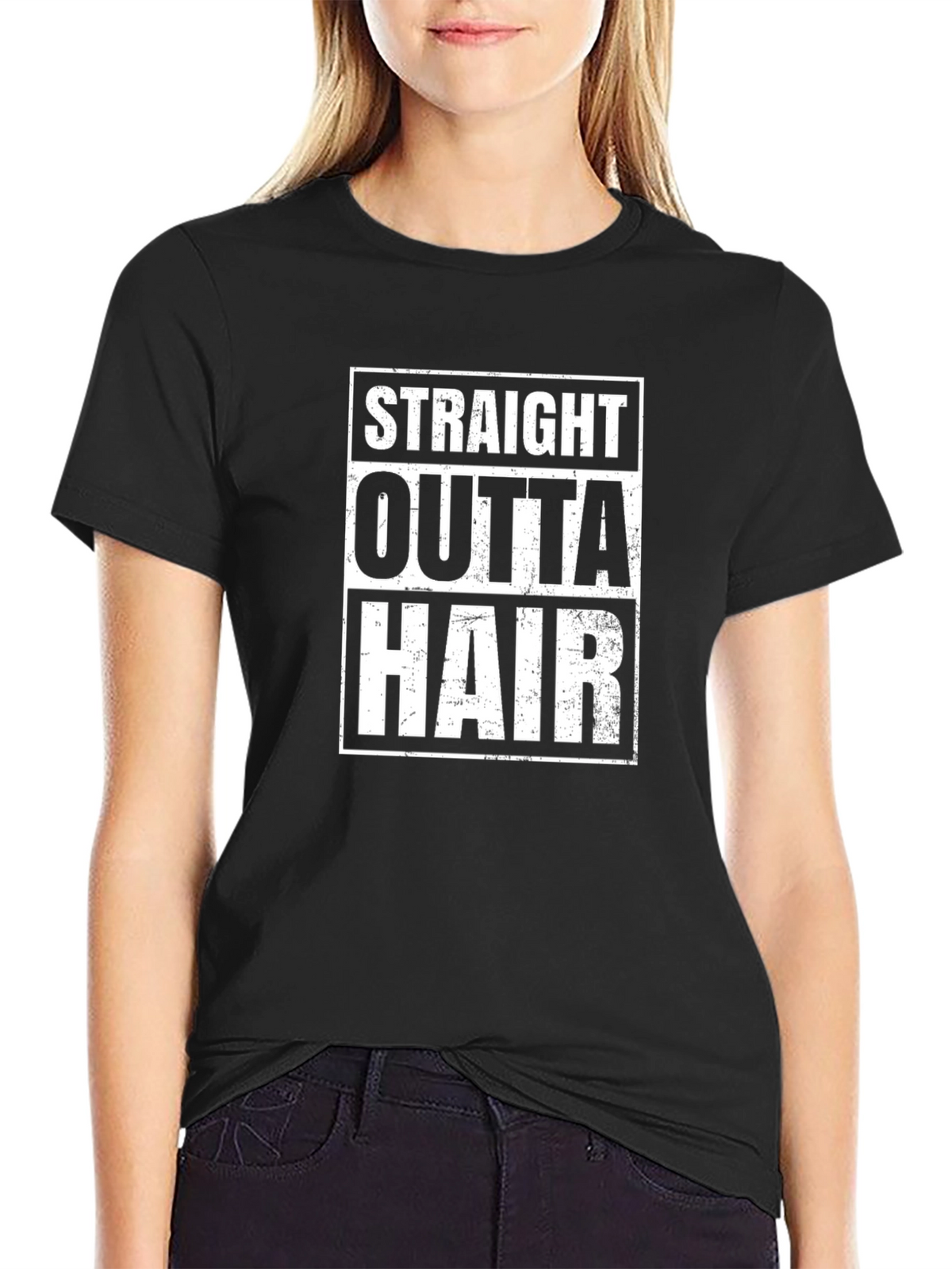 Straight Outta Hair Funny Graphic T-Shirt