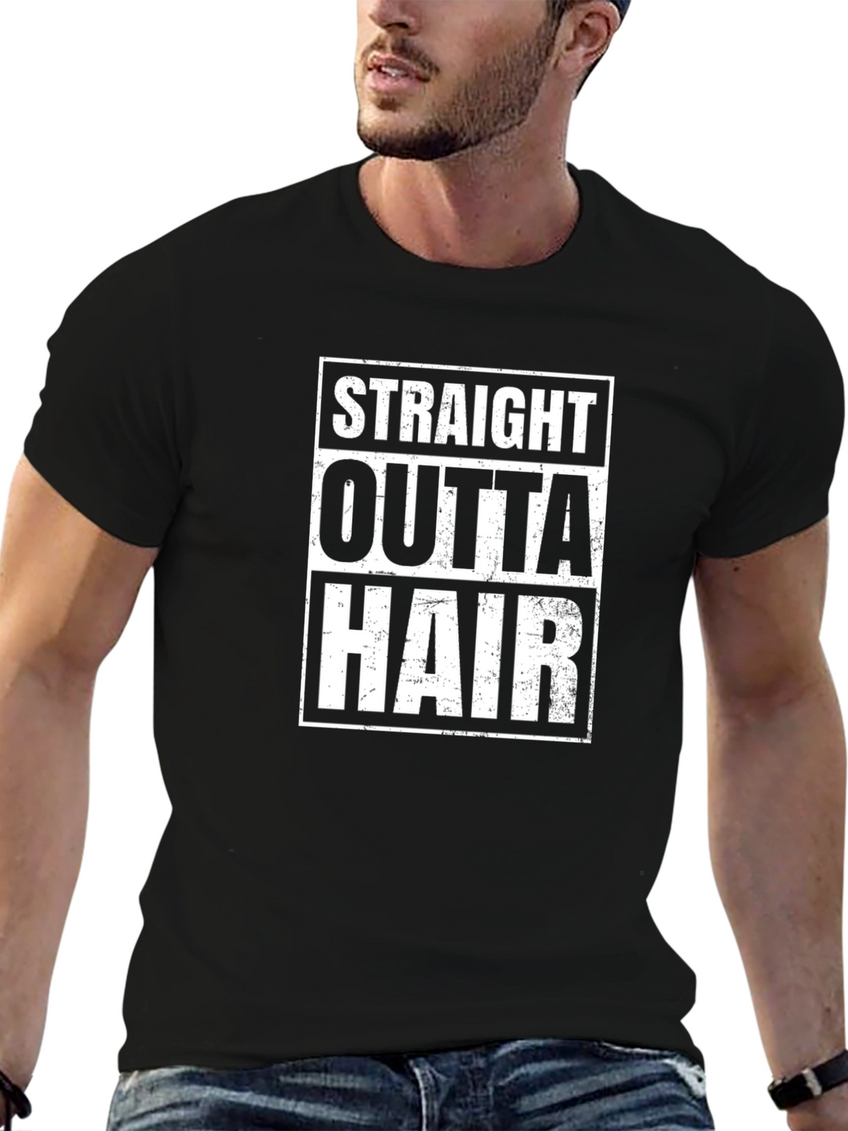 Straight Outta Hair Funny Graphic T-Shirt