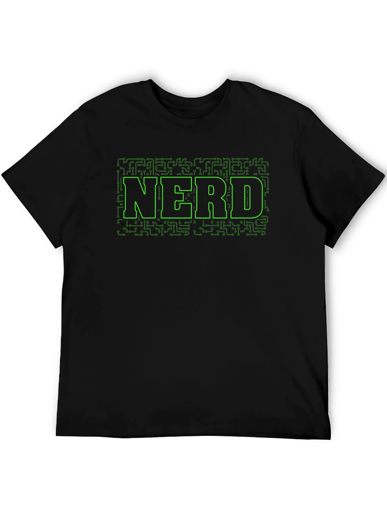 Nerd Circuit Board Graphic Tee - Black Cotton T-Shirt