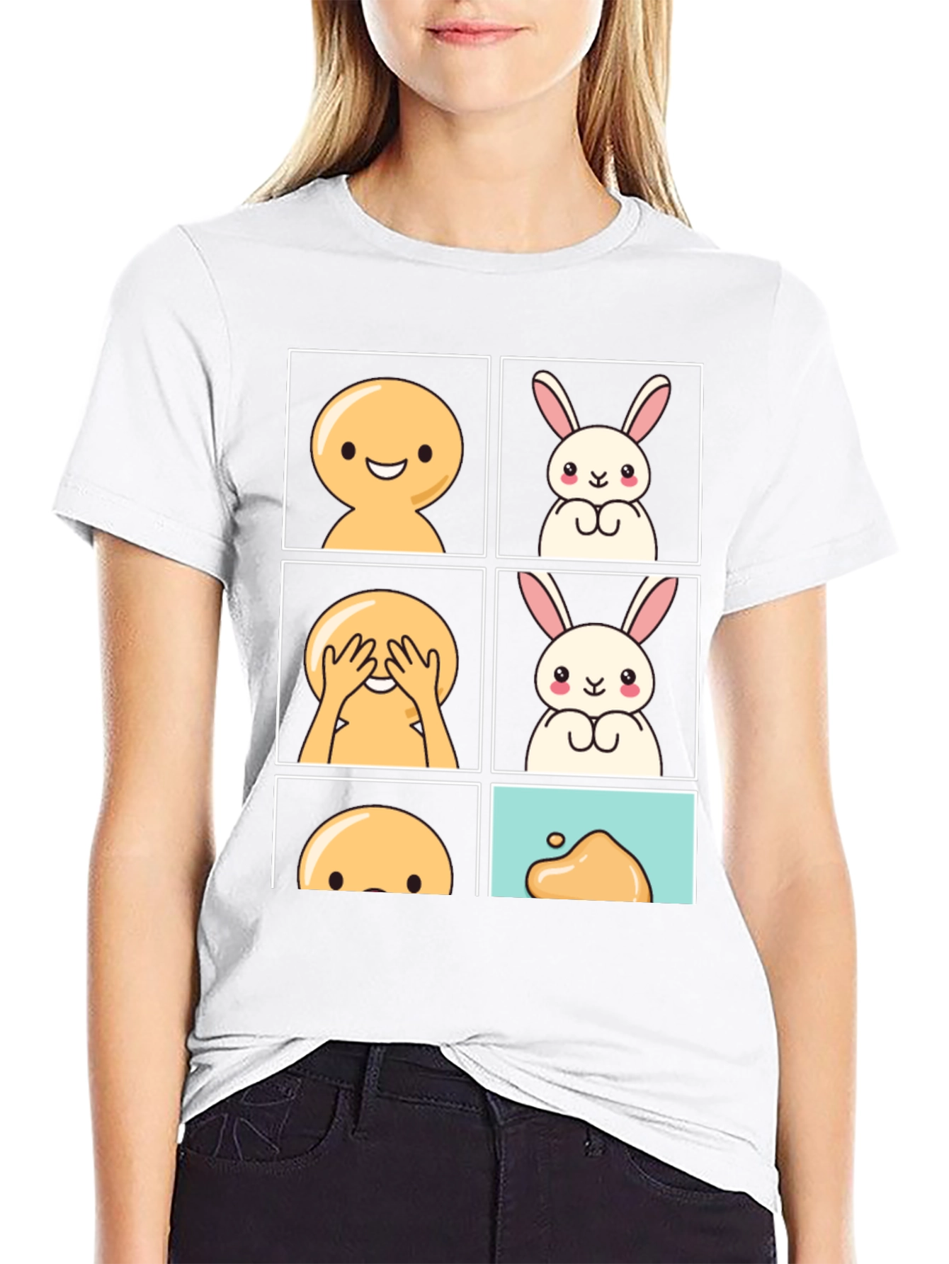 Peek-a-Boo Bunny Graphic Tee - Comfy Cotton