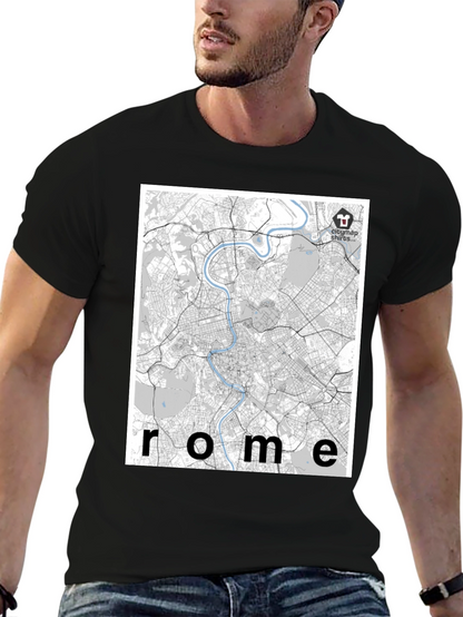Rome City Map T-Shirt - Urban Explorer Style