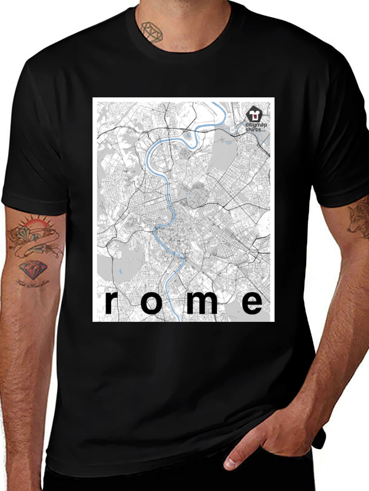 Rome City Map T-Shirt - Urban Explorer Style