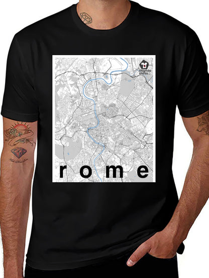 Rome City Map T-Shirt - Urban Explorer Style