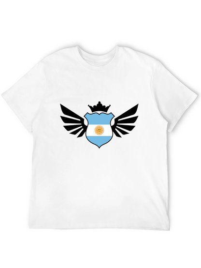 Argentina Flag Shield Wings Black T-Shirt