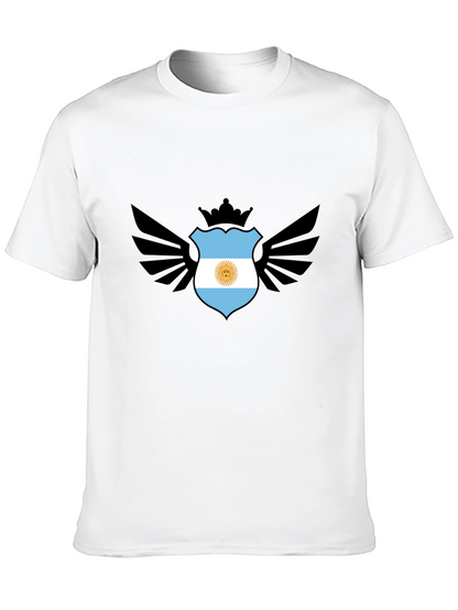 Argentina Flag Shield Wings Black T-Shirt