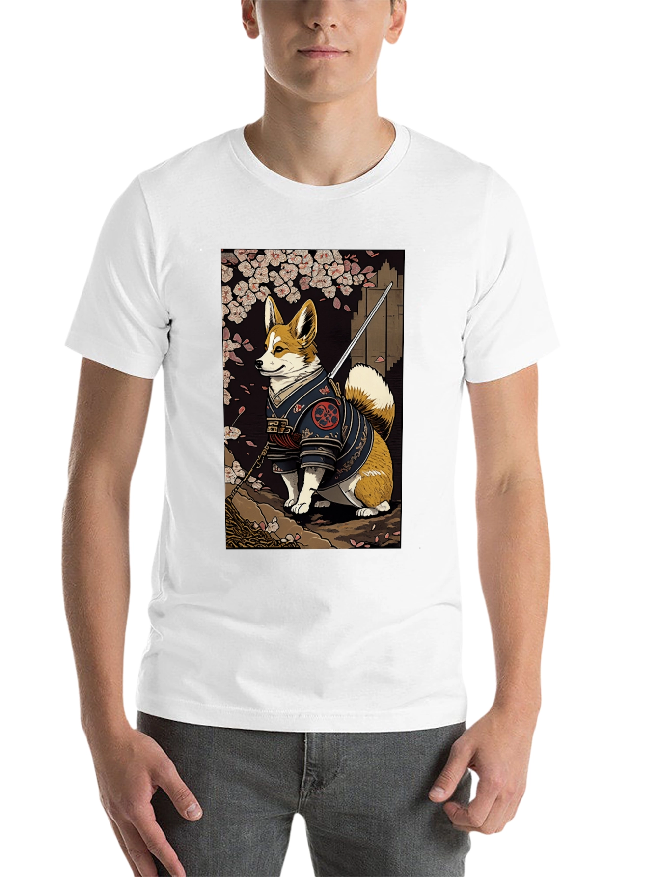 Samurai Corgi Graphic Tee