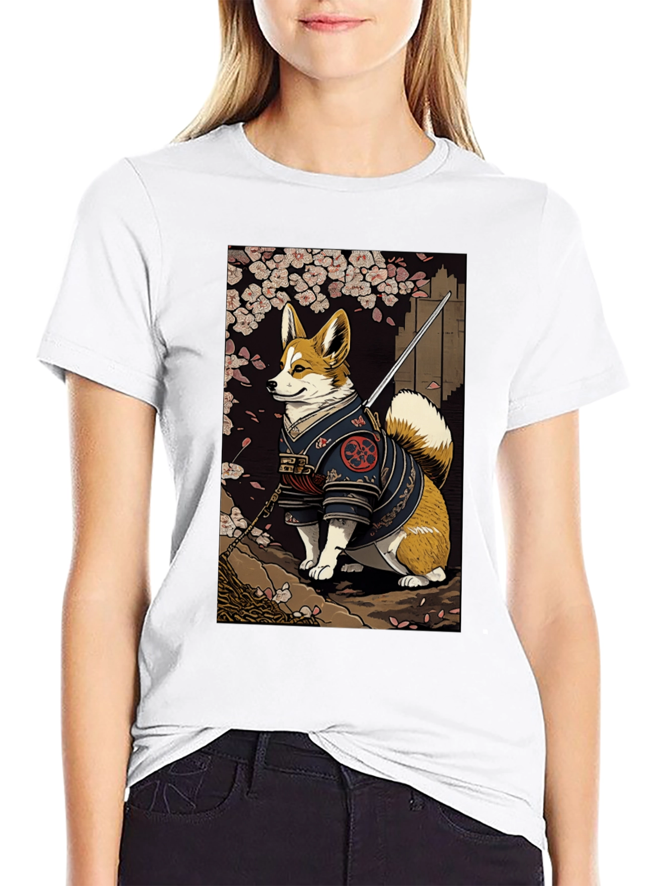 Samurai Corgi Graphic Tee