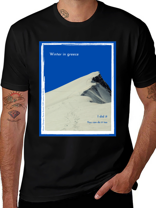 Winter Greece Mountain T-Shirt