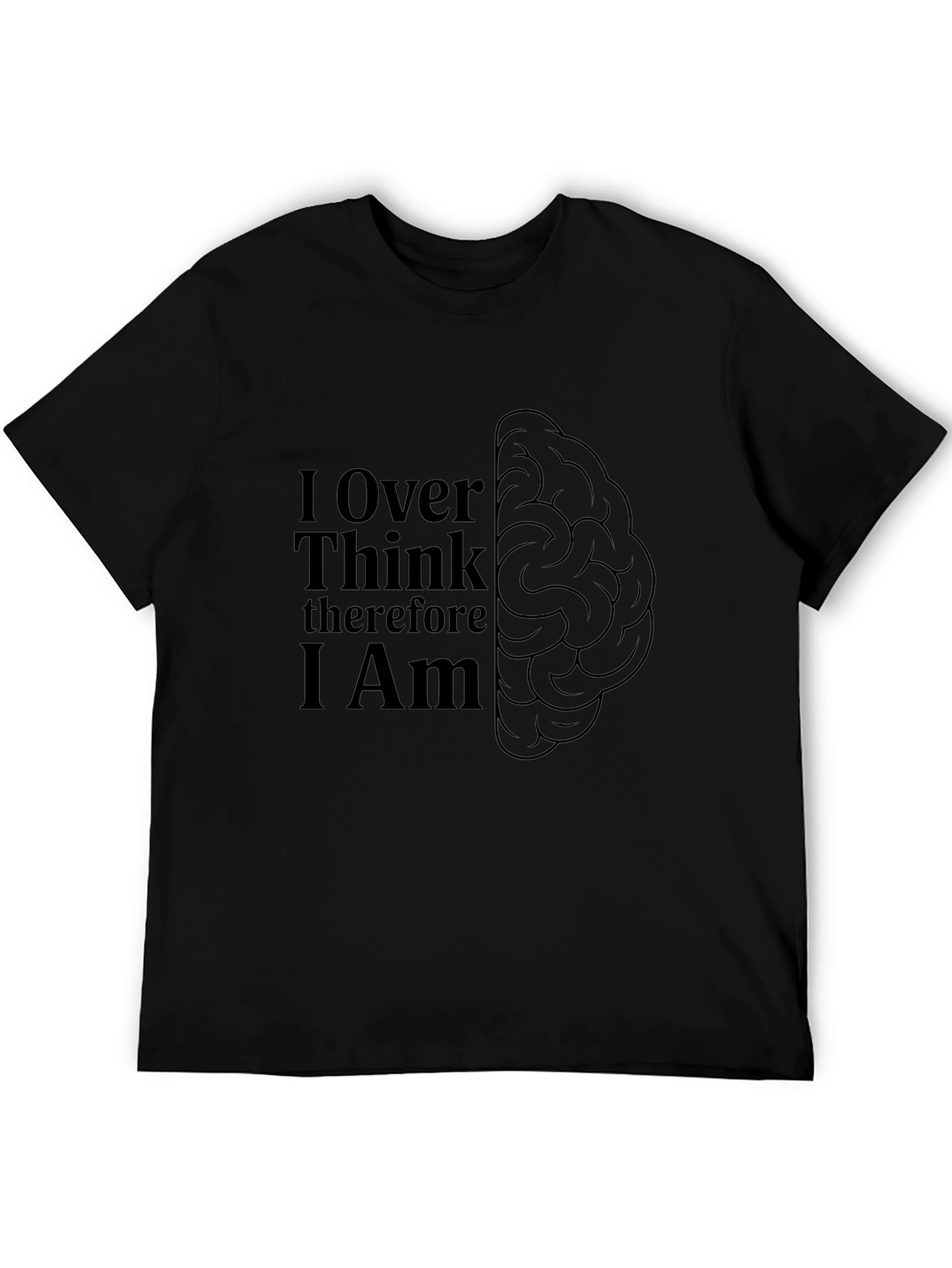 Over Think Brain Tee - Mens Black Graphic T-Shirt