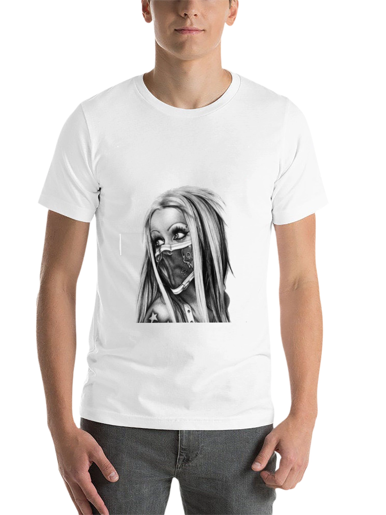 Edgy Graphic Tee - Tattoo Art Style