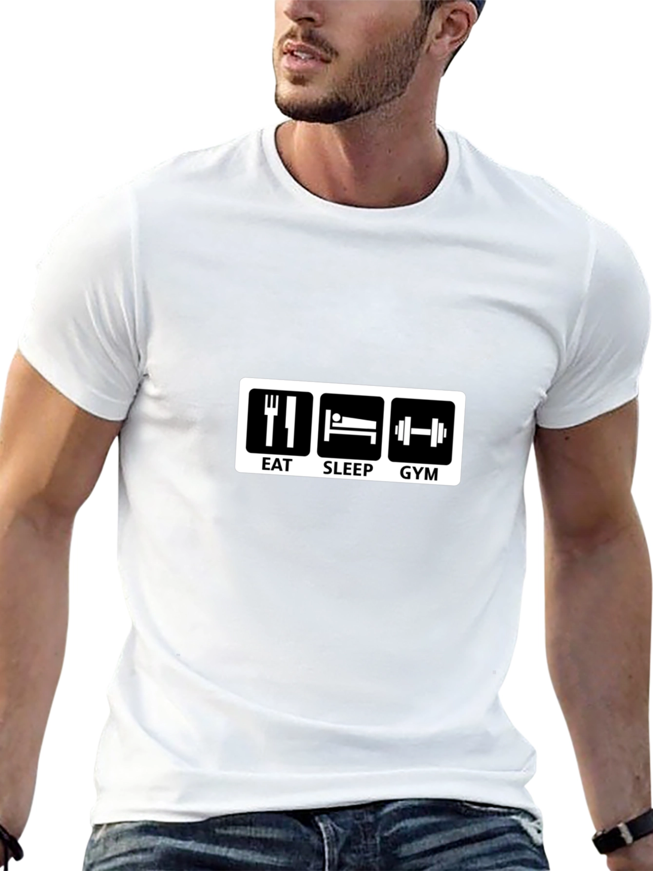Eat Sleep Gym Black Graphic Tee
