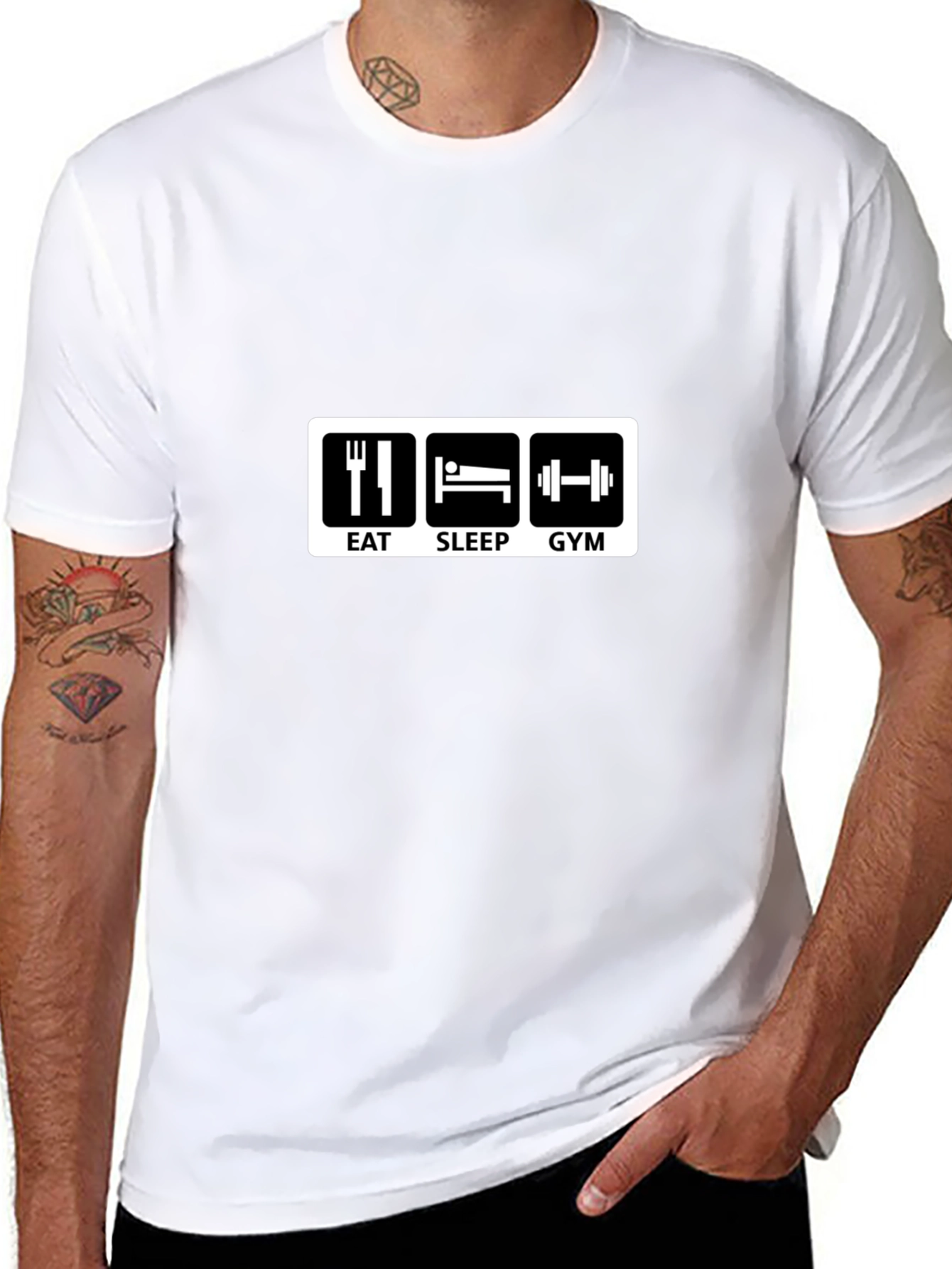 Eat Sleep Gym Black Graphic Tee