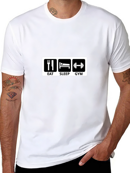 Eat Sleep Gym Black Graphic Tee