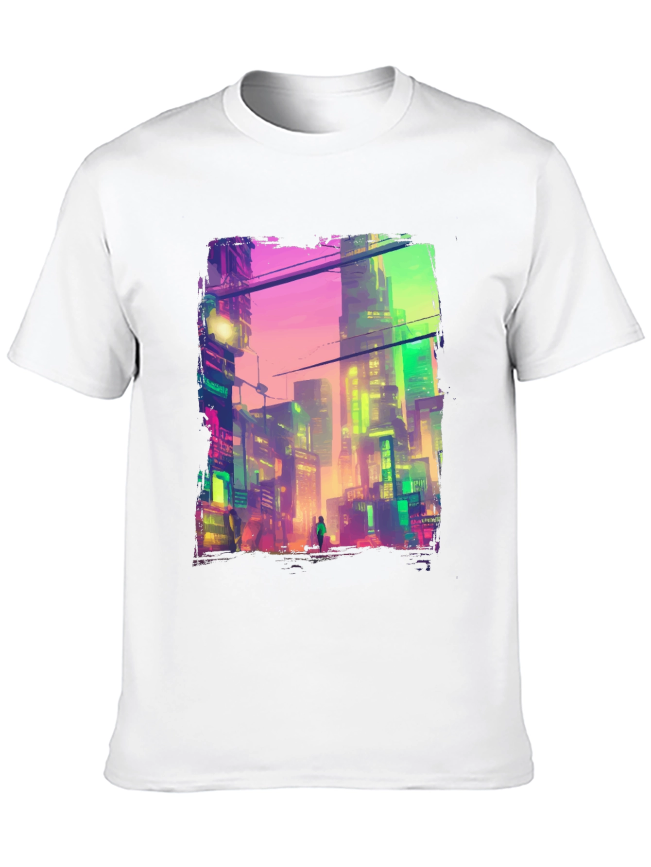 Cyberpunk City Graphic Tee - Futuristic Style