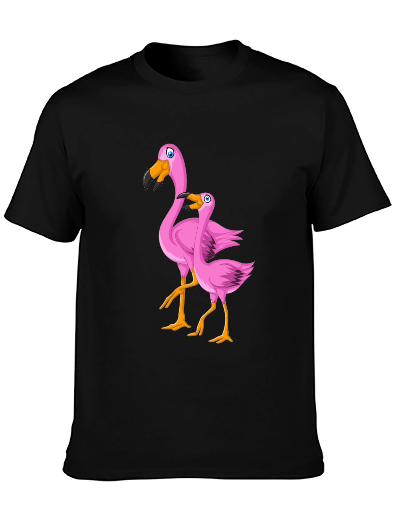 Pink Flamingo Graphic T-Shirt - Black Cotton Tee