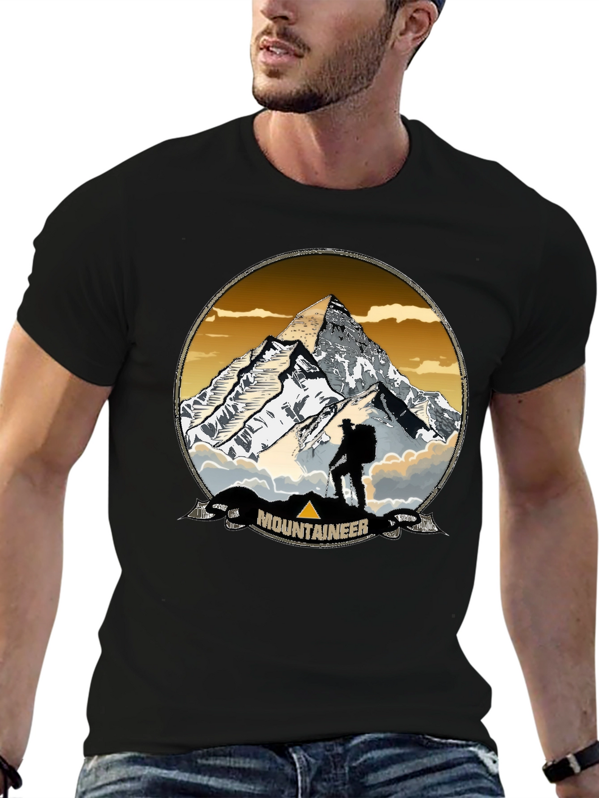Mountaineer Graphic Print Crew Neck T-Shirt