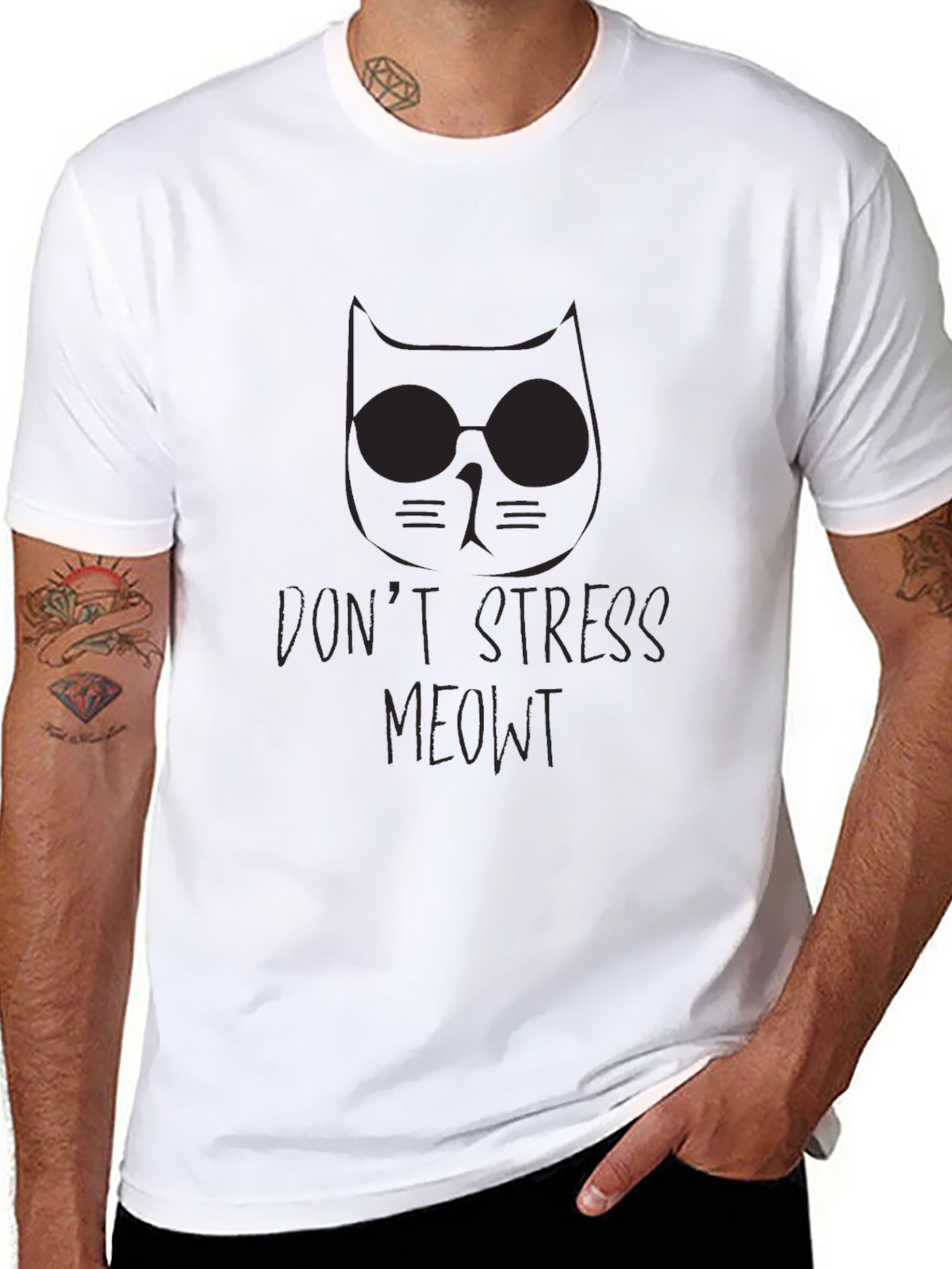 Dont Stress Meowt Black T-Shirt