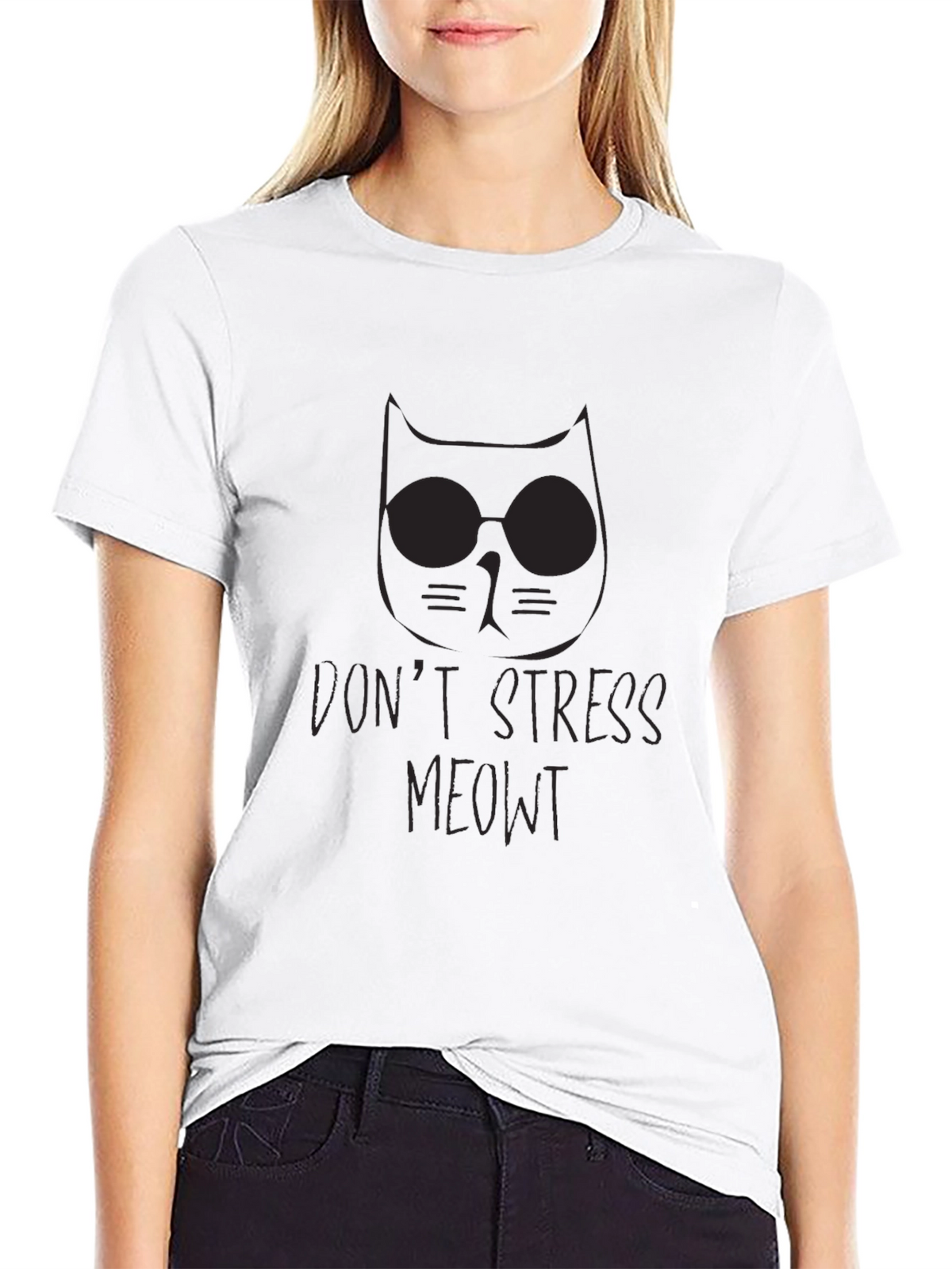 Dont Stress Meowt Black T-Shirt