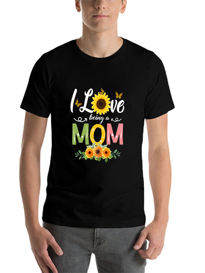 I Love Being A Mom Sunflower Graphic Tee