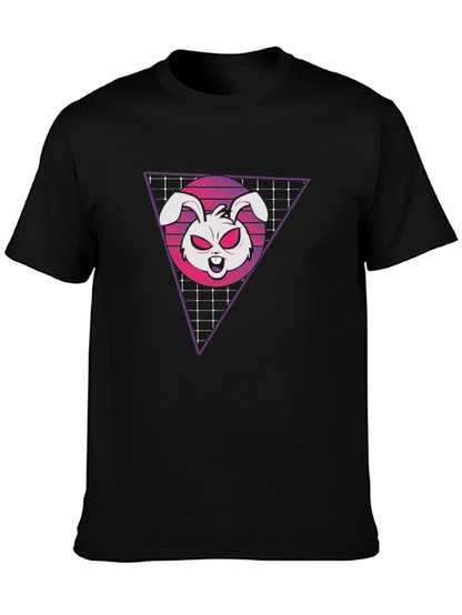 Retro Rabbit Graphic T-Shirt - Black
