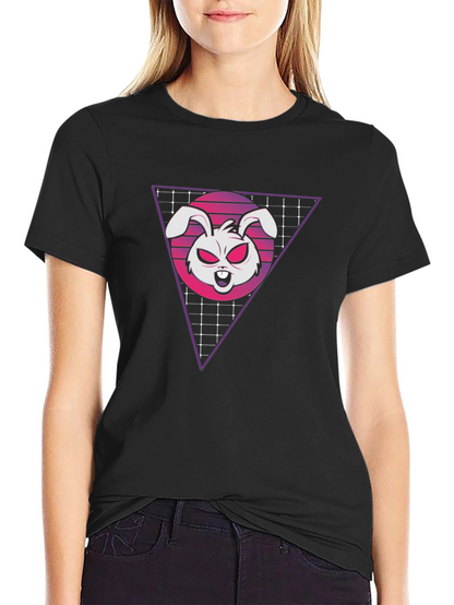 Retro Rabbit Graphic T-Shirt - Black