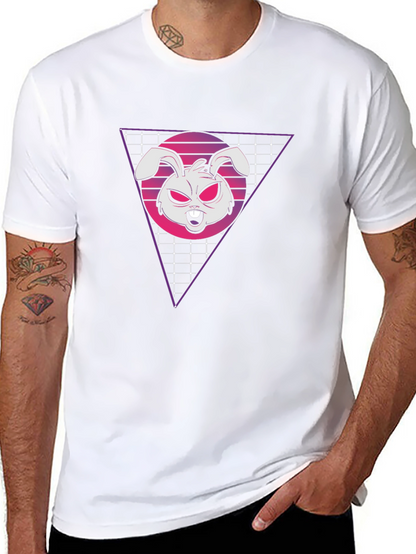 Retro Rabbit Graphic T-Shirt - Black