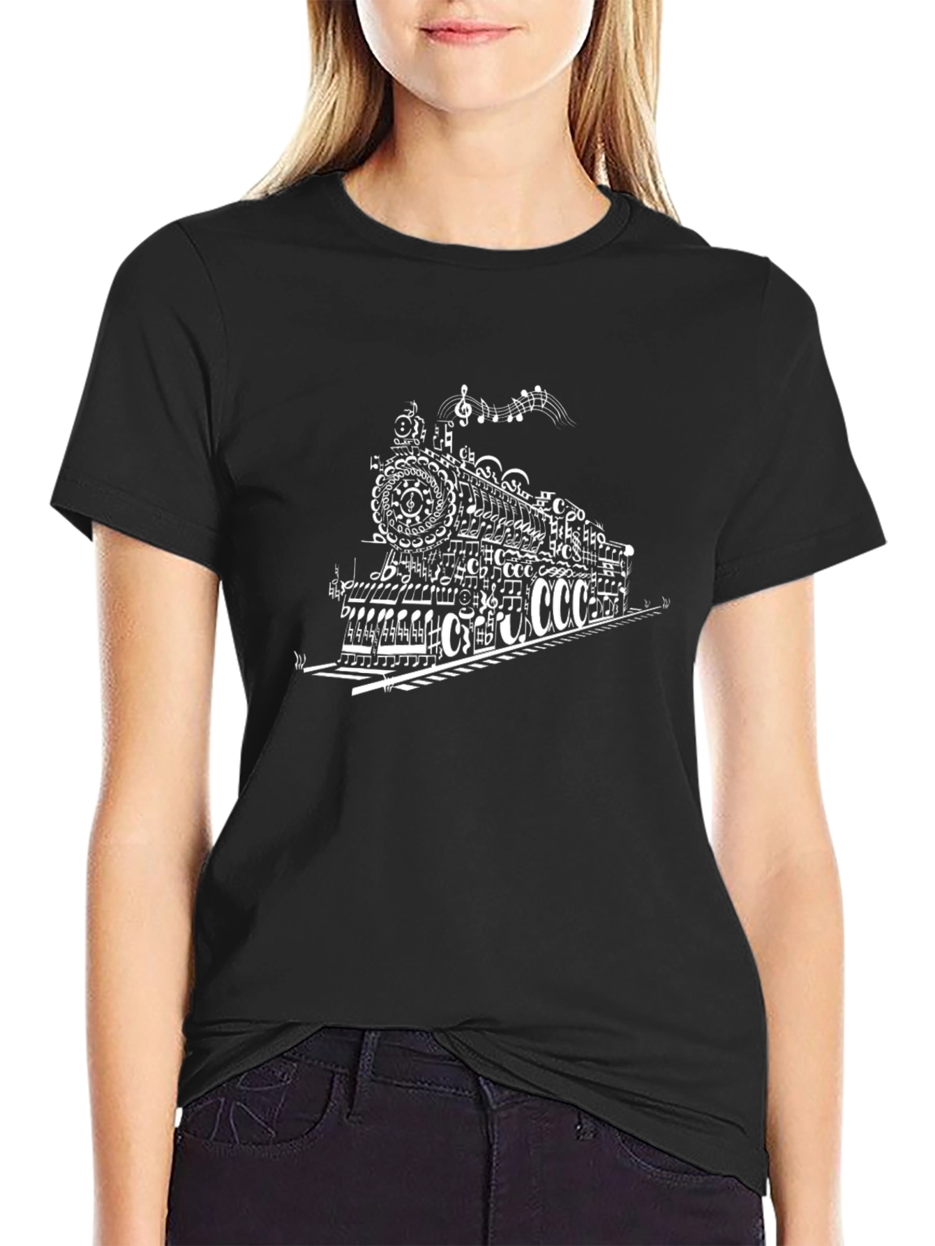 Music Train T-Shirt - Black Cotton Tee