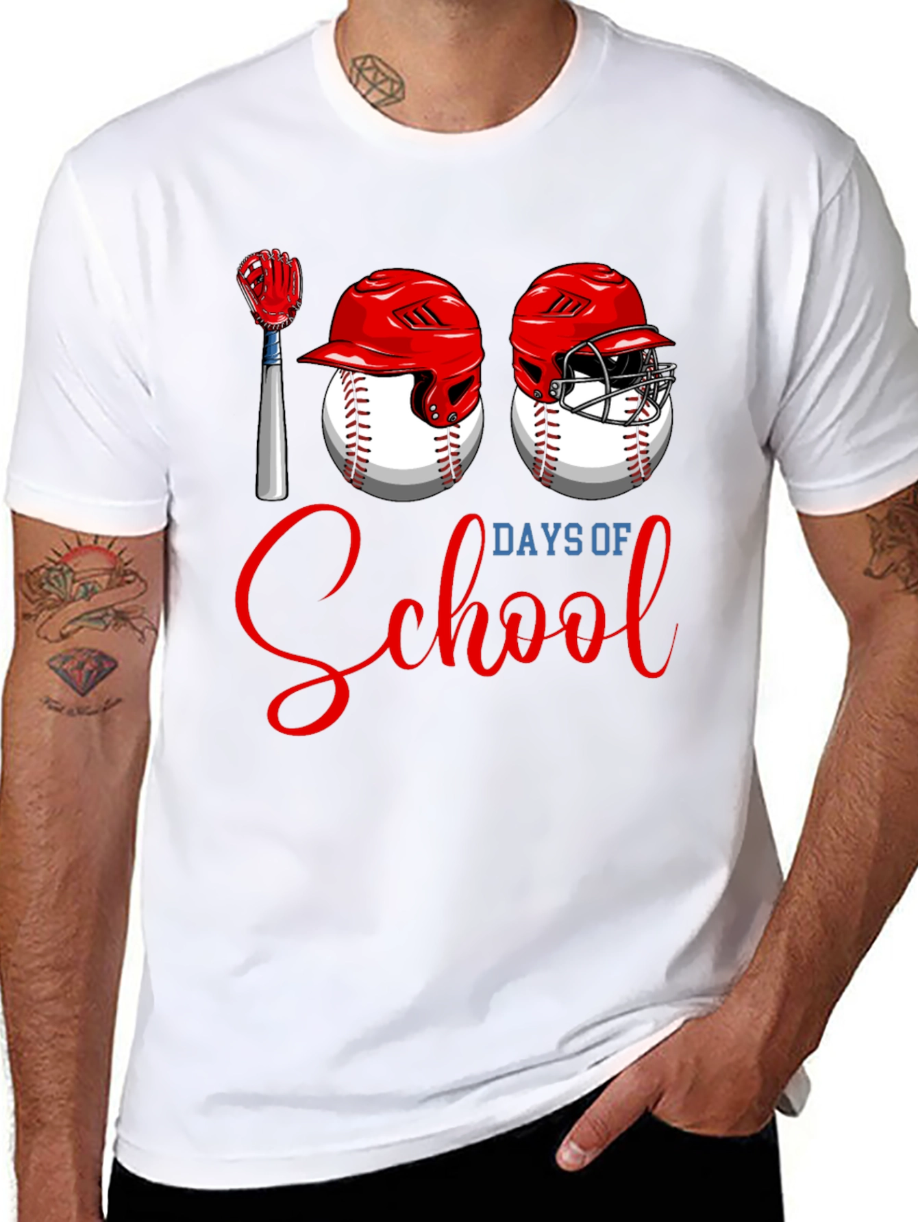 100 Days of School Baseball T-Shirt