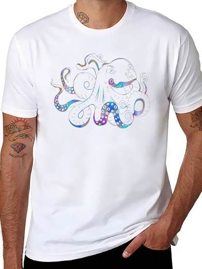 Octopus Graphic Black T-Shirt - Mens Casual Tee