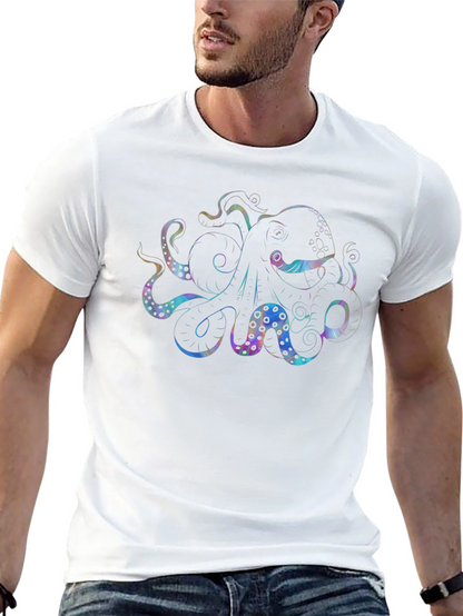 Octopus Graphic Black T-Shirt - Mens Casual Tee
