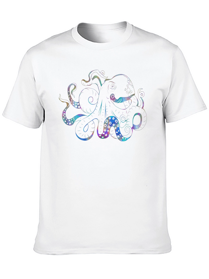 Octopus Graphic Black T-Shirt - Mens Casual Tee