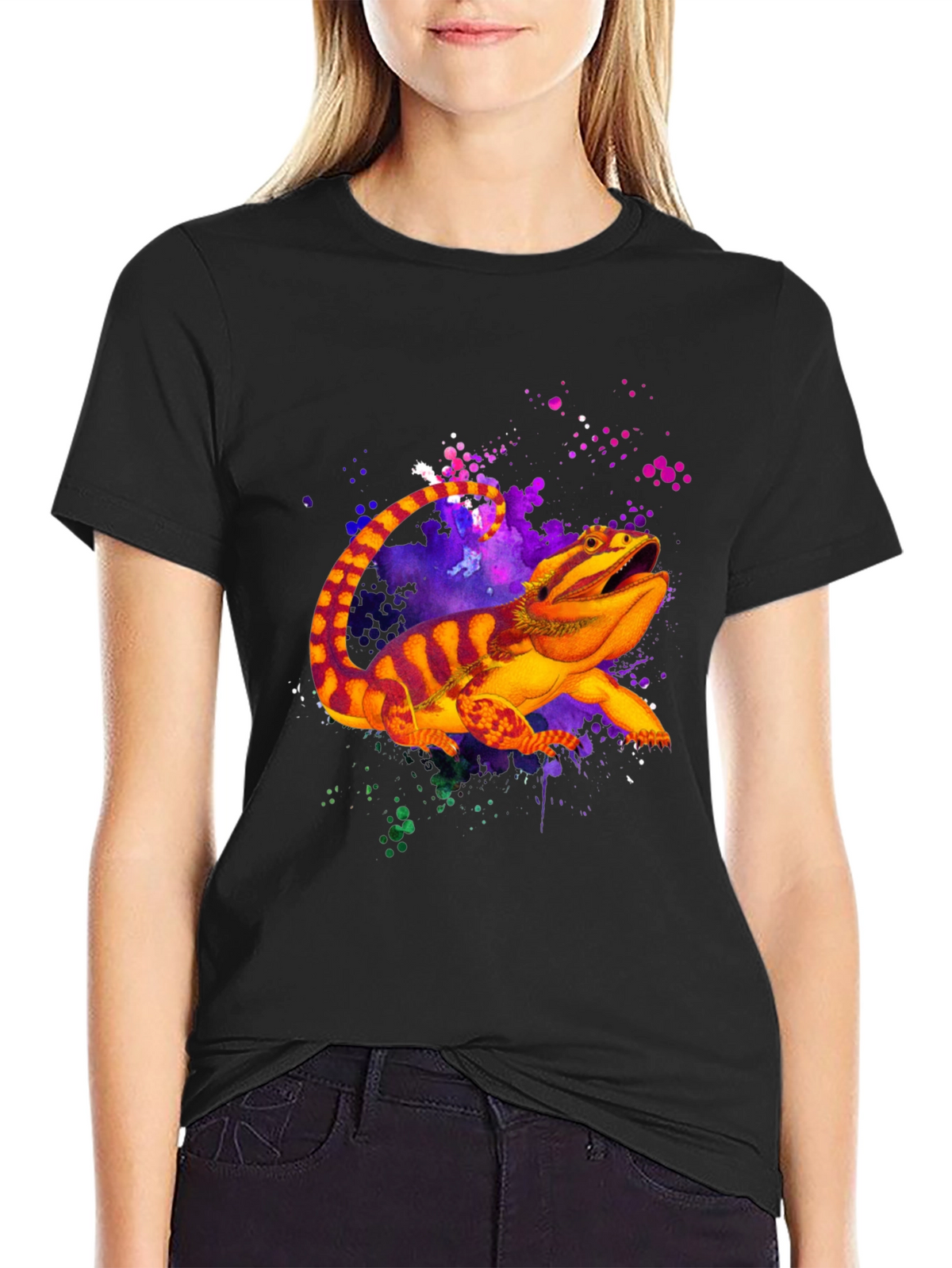 Bearded Dragon Graphic Tee - Black