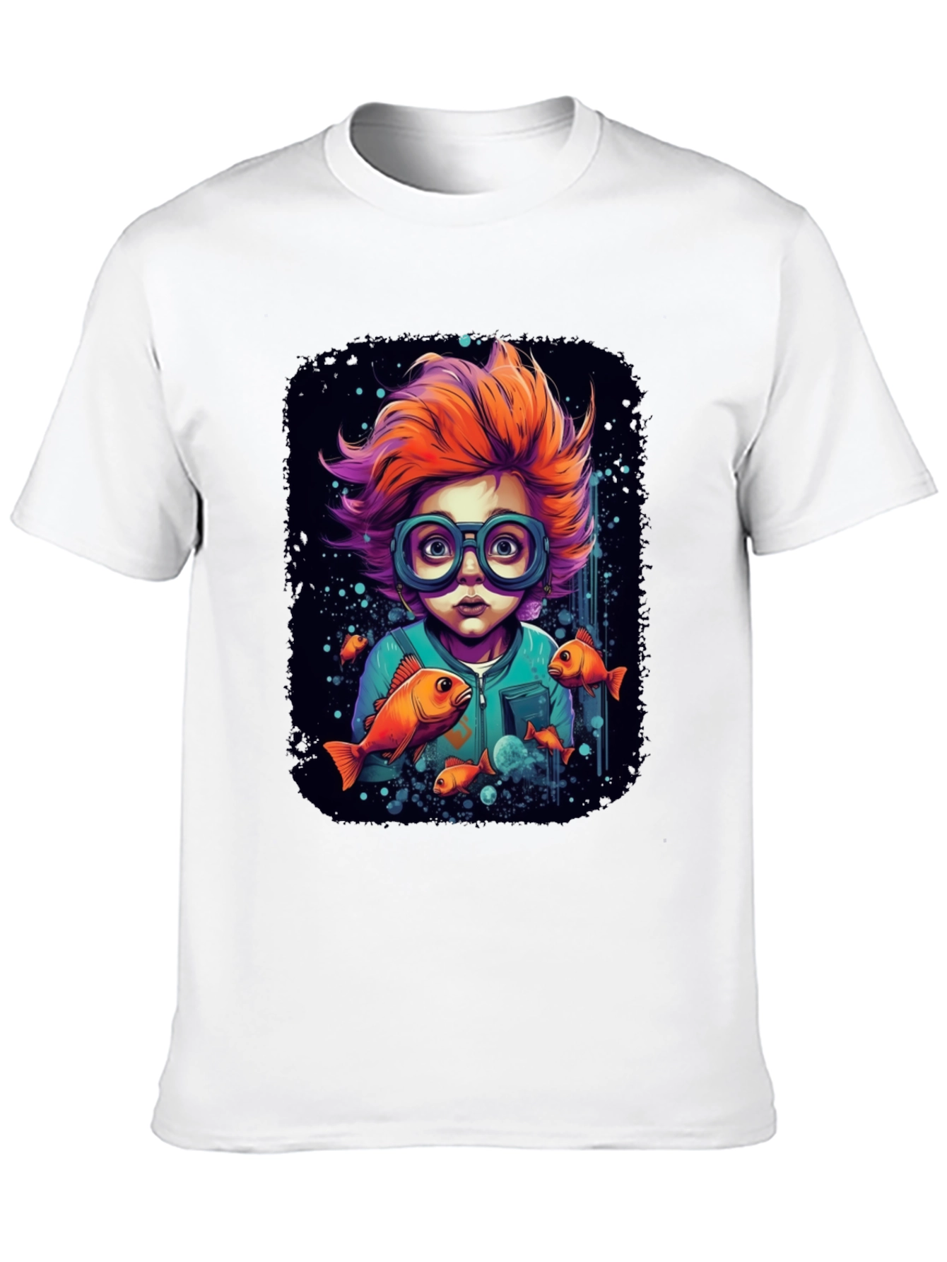 Boy with Fish Graphic T-Shirt