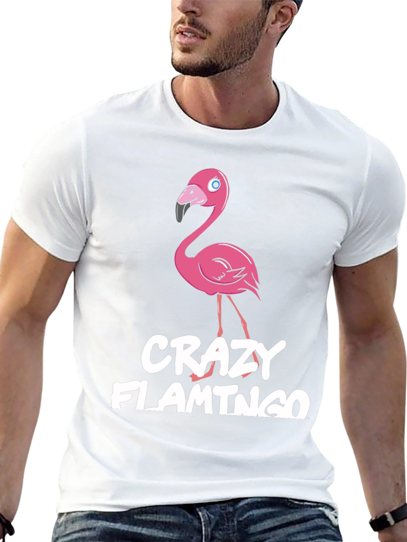 Crazy Flamingo Graphic Tee - Fun Novelty T-Shirt