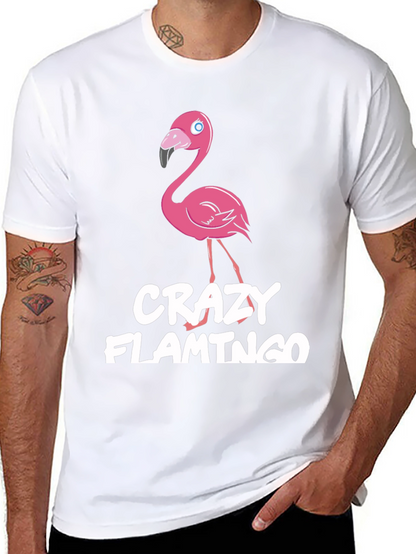 Crazy Flamingo Graphic Tee - Fun Novelty T-Shirt