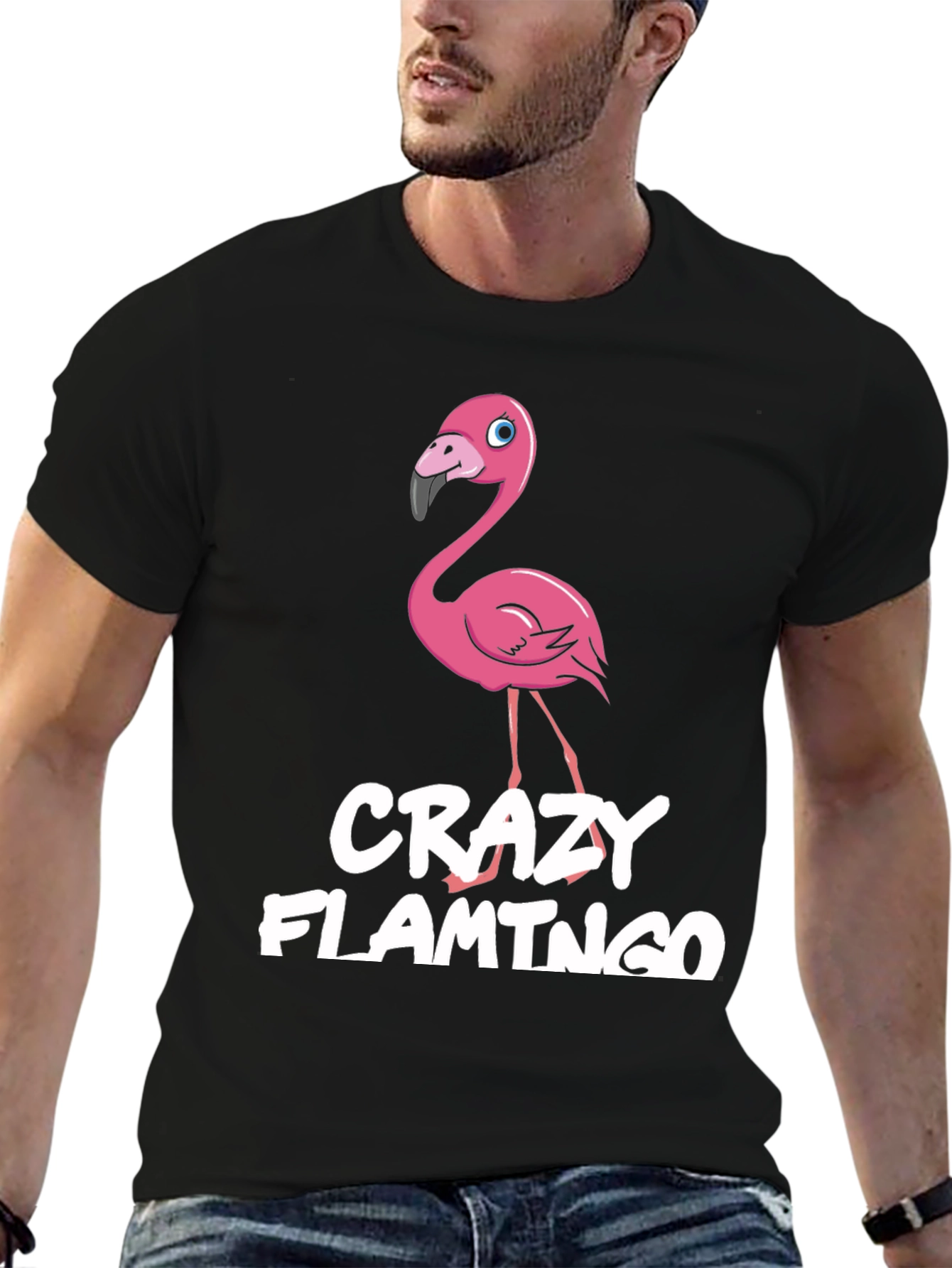 Crazy Flamingo Graphic Tee - Fun Novelty T-Shirt
