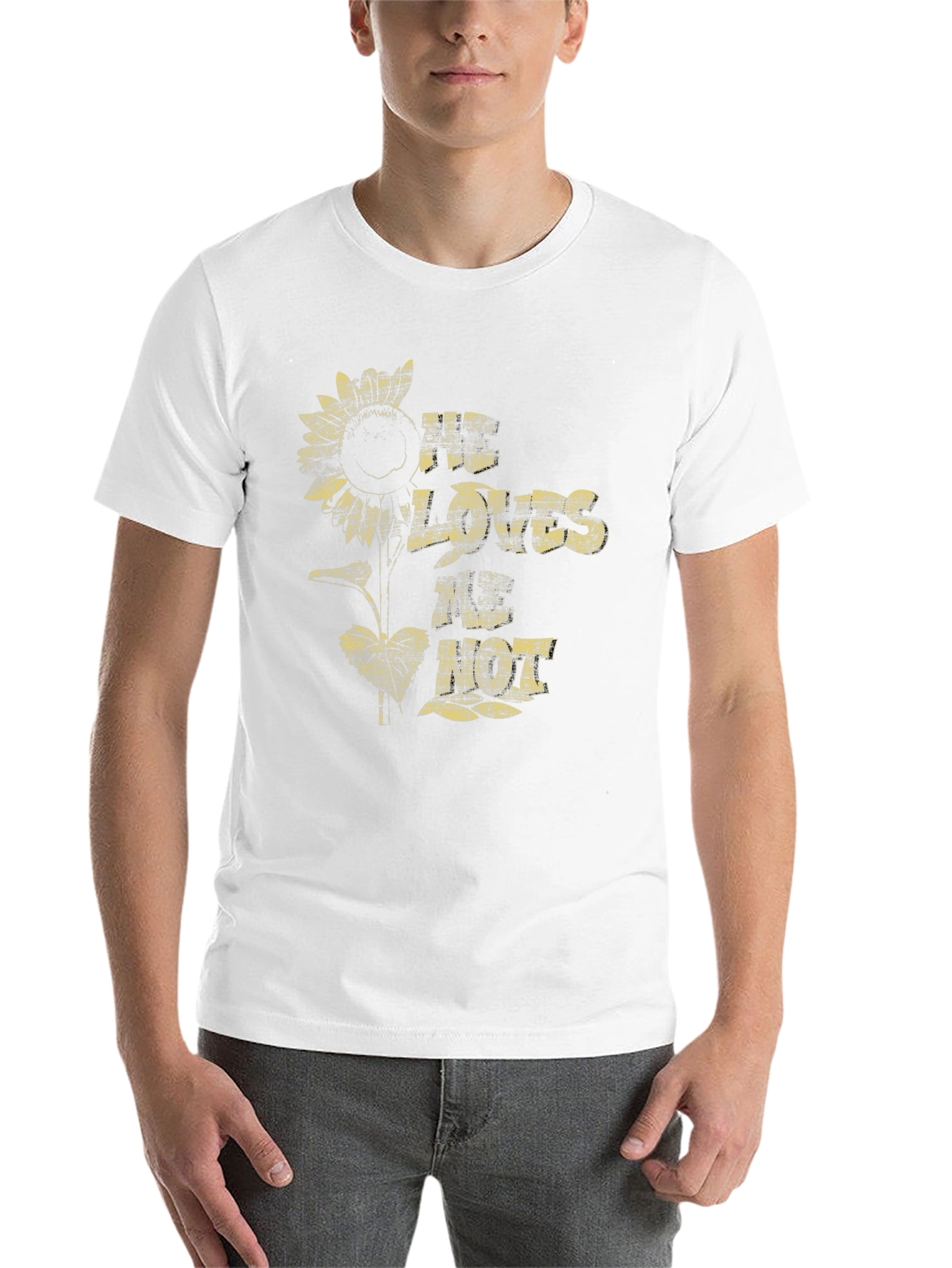 He Loves Me Not Sunflower Graphic T-Shirt