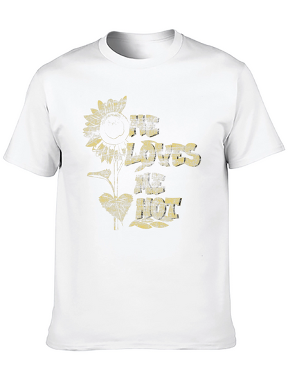 He Loves Me Not Sunflower Graphic T-Shirt