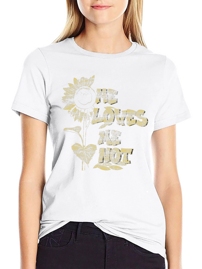 He Loves Me Not Sunflower Graphic T-Shirt