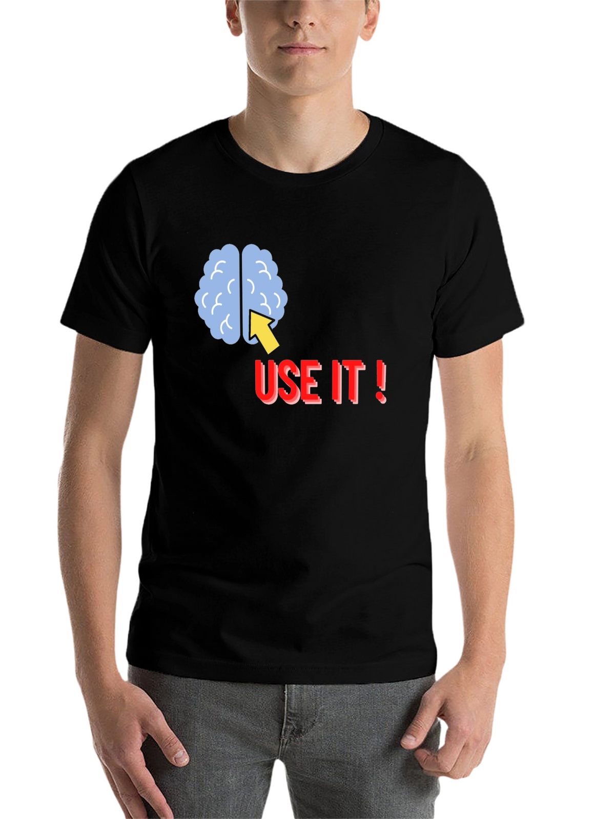 Use It! Brain Graphic Tee - Black