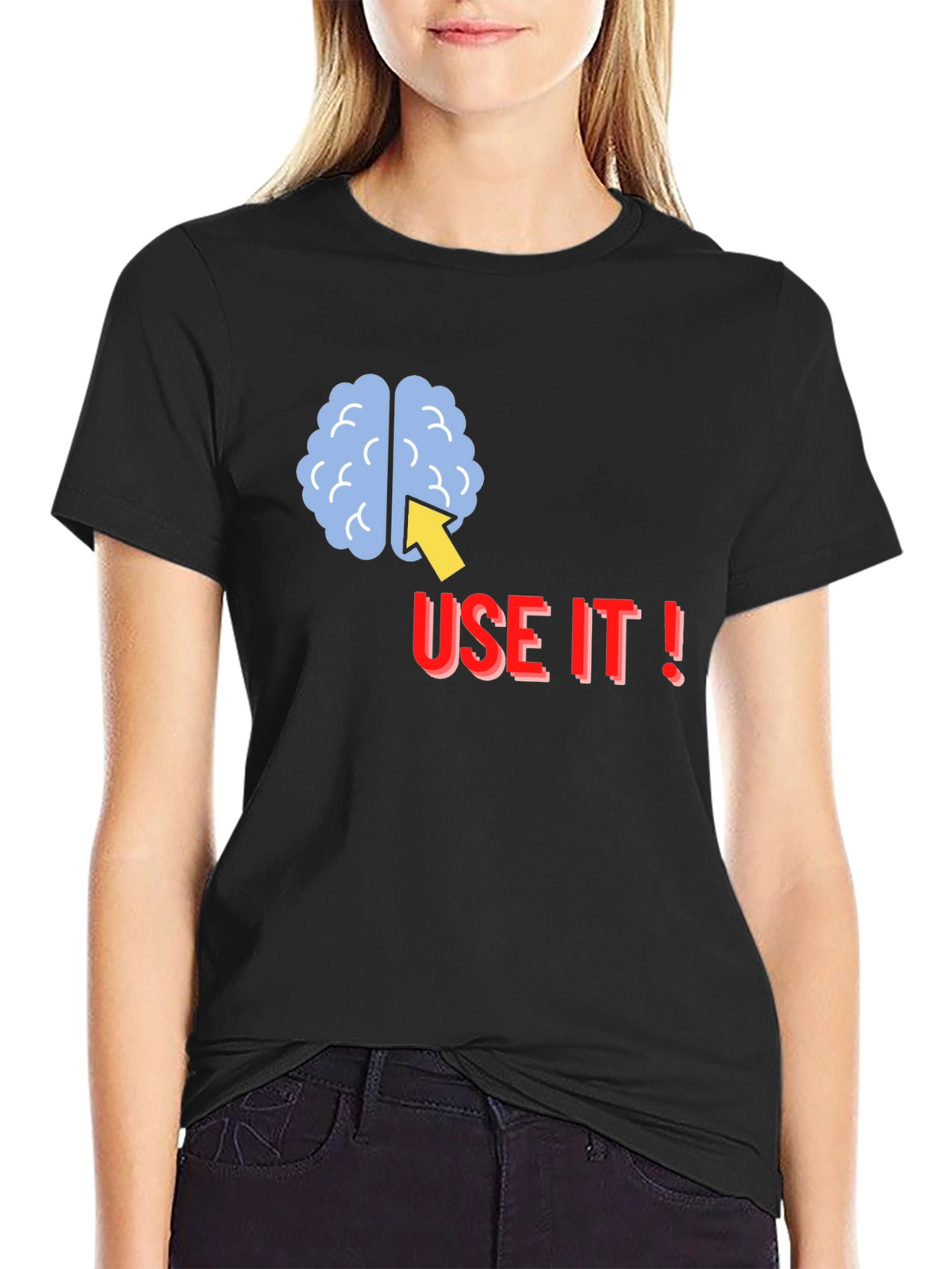 Use It! Brain Graphic Tee - Black