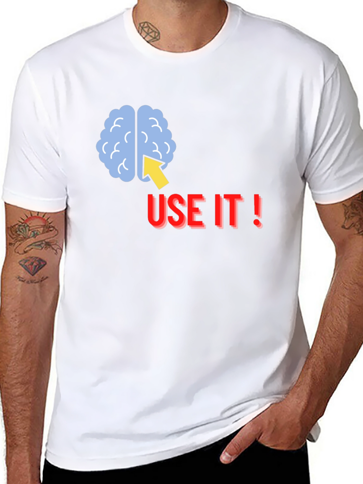 Use It! Brain Graphic Tee - Black