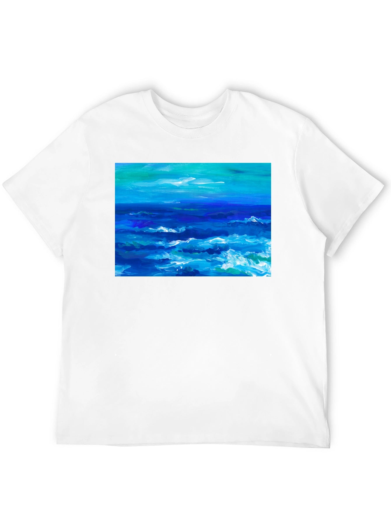 Ocean Wave Art Black T-Shirt