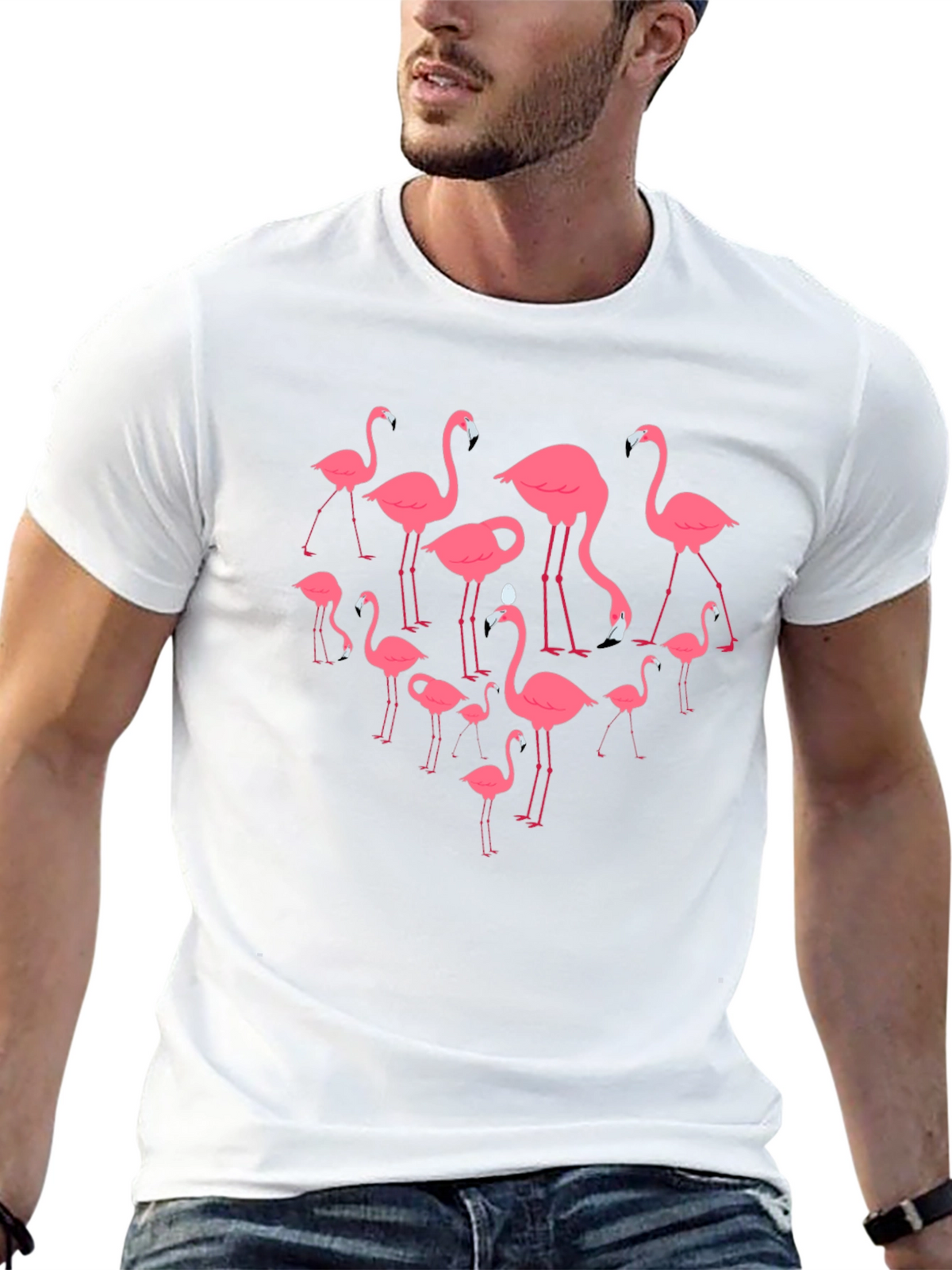 Flamingo Graphic Black T-Shirt