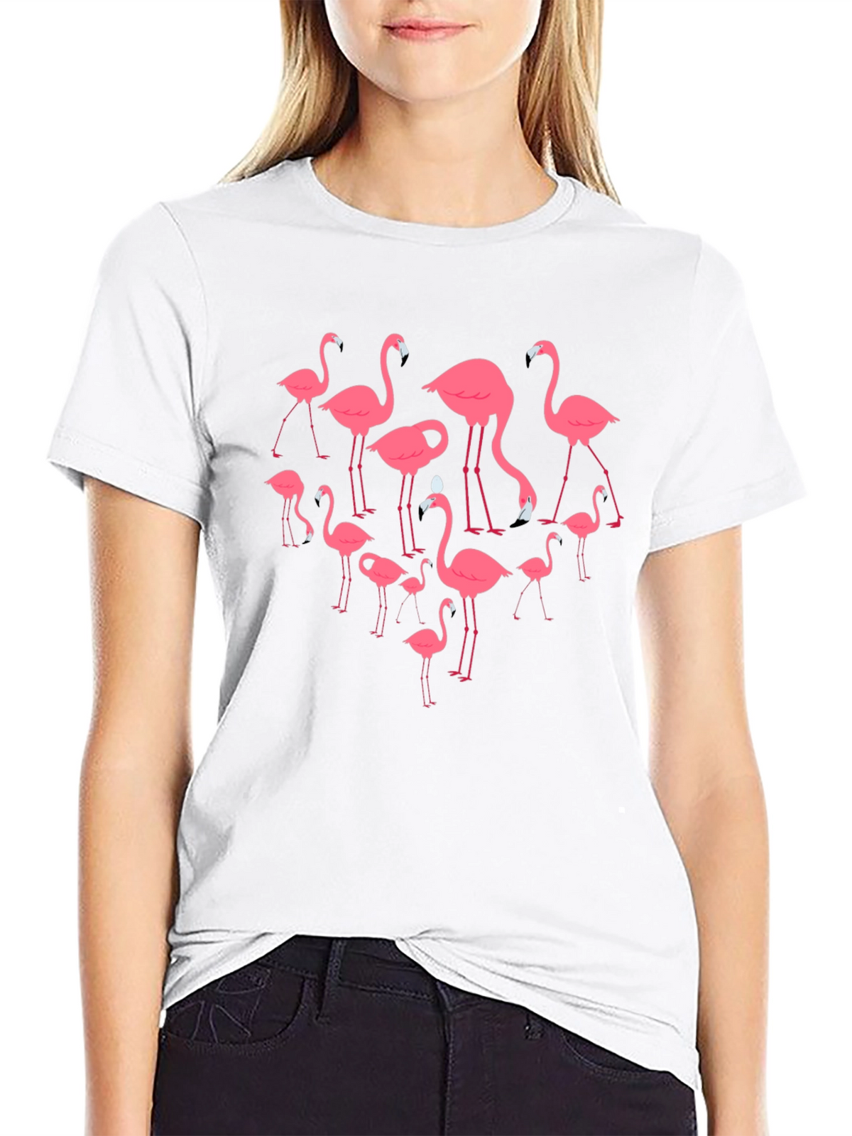 Flamingo Graphic Black T-Shirt
