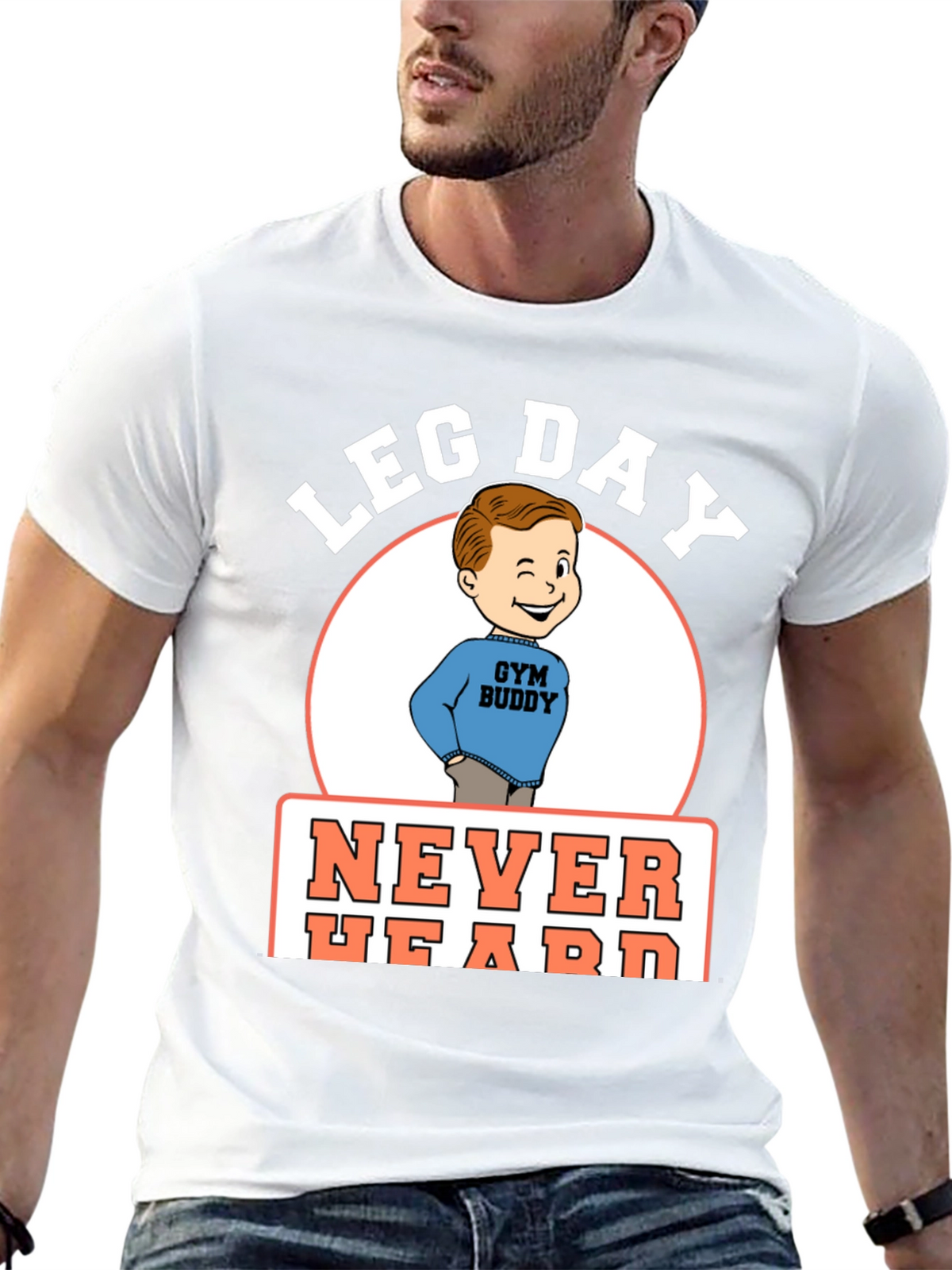 Leg Day Never Heard Gym Buddy Black T-Shirt