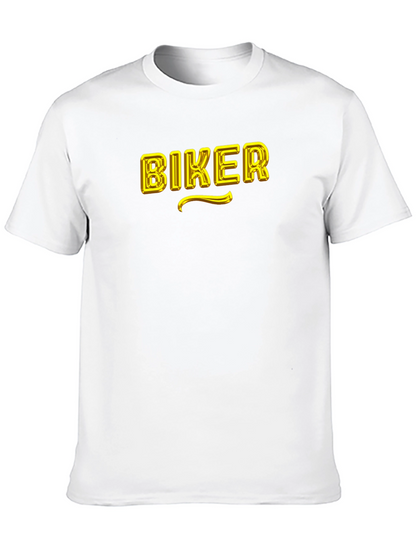 Biker Graphic T-Shirt - Black Cotton Blend