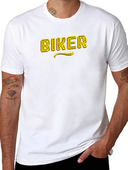 Biker Graphic T-Shirt - Black Cotton Blend