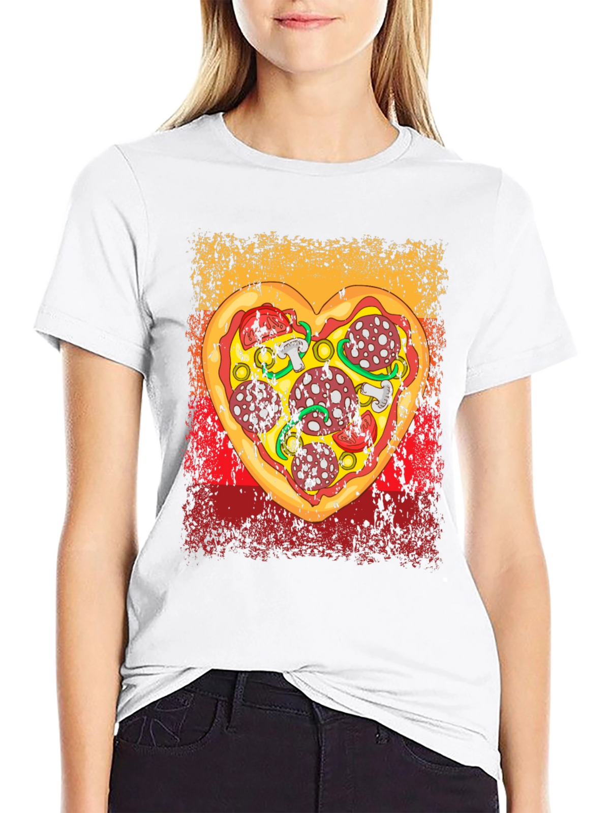 Pizza Heart Graphic Tee - Food Lovers T-Shirt